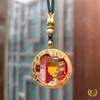 Kaiyuan Tongbao Cinnabar Lucky Coin Pendant Necklace with Ga'u Box for Men and Women