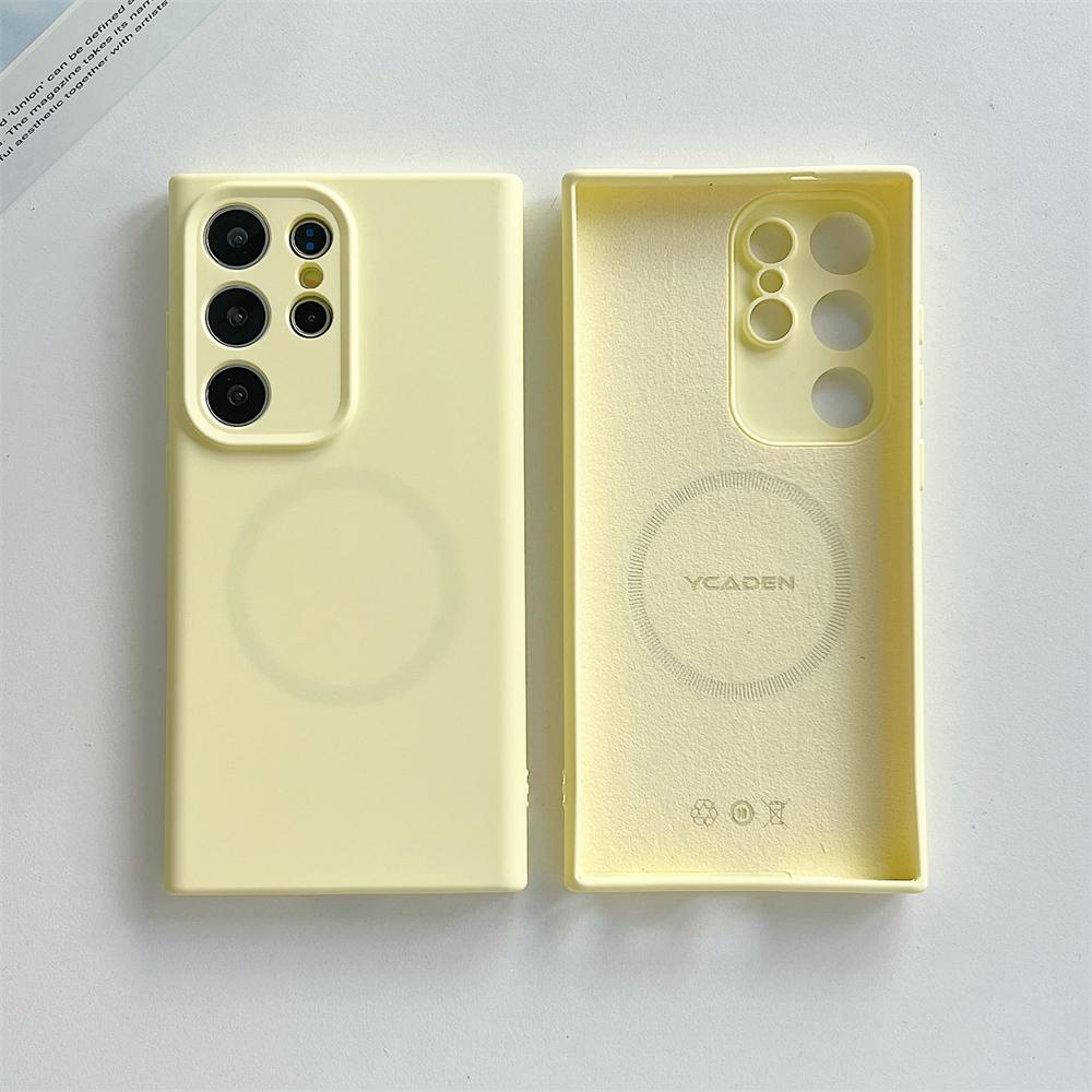 Voor Draadloos Opladen Vloeibare Siliconen Telefoonhoesje voor Samsung S26 S2 Ultra S24 S23 S22 Plus Magnetisch Schokbestendig Zacht Hoesje