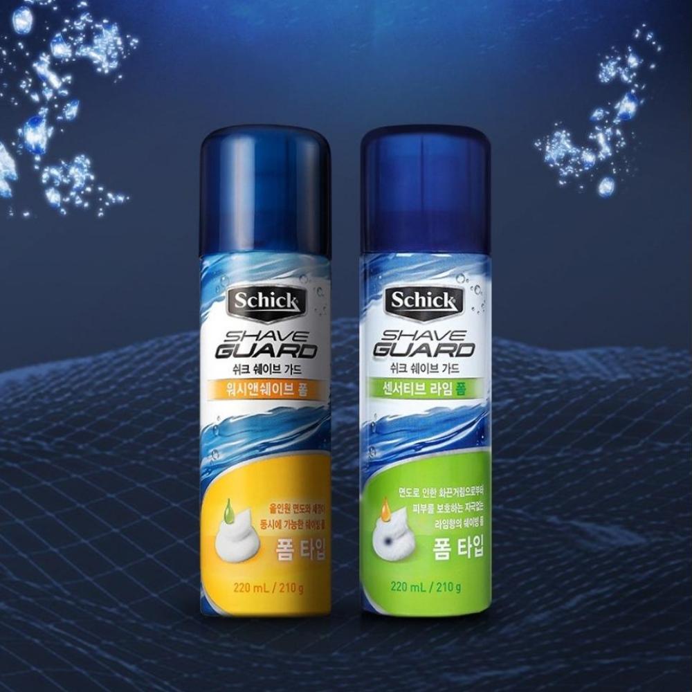 Schick SHAVE GUARD Sensitive Lime Shaving Foam 220ml x 3ea