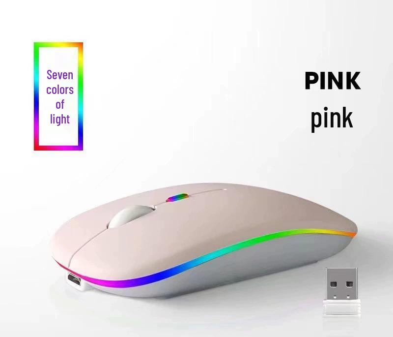Dual-Mode Ultra-Thin Rechargeable Bluetooth Silent Mouse with Luminous Feature for Office and Tablet Use