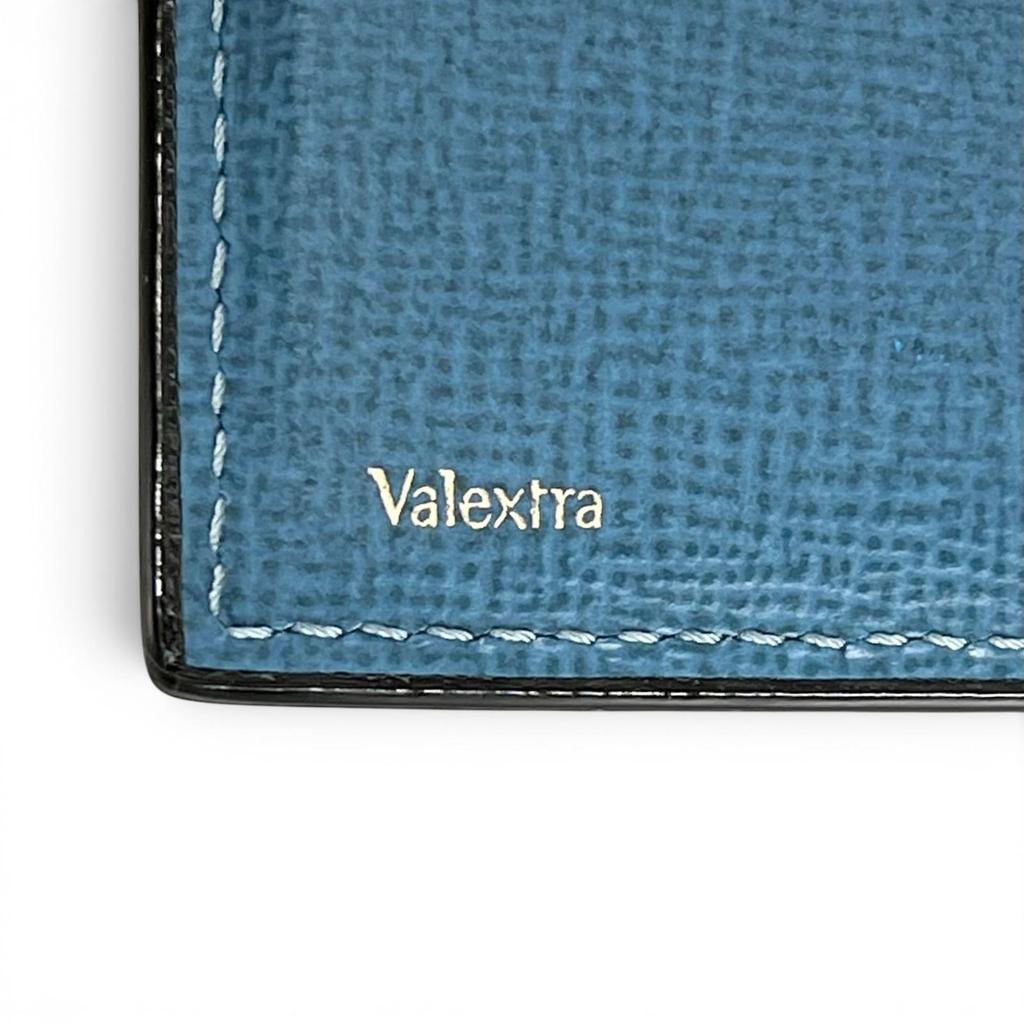 Great Valextra Bifold Wallet Wallet blue Grain calf Leather mens Used