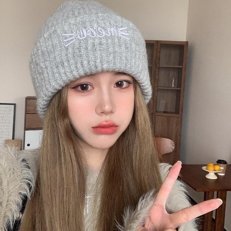 Autumn And Winter Pile Hat Fashion Wool Knitted Hat Loose Large Head Circumference Show Face Small Versatile Casual Cold Hat