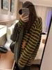 European Style 100% Pure Wool Striped Cashmere Sweater for Women - Autumn/Winter Collection
