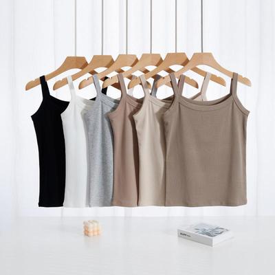 Damen Slim Fit Baumwoll-Camisole: Einfarbig, Ärmellos, Perfekt für Sommer-Lagenlook