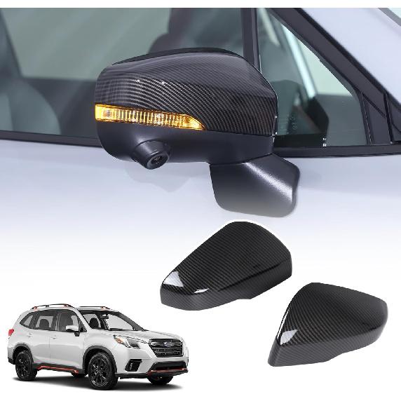 ABS Outside Mirror Cover Compatible with Subaru Forester 2019-2024 (With Turn signal) /Subaru Crosstrek XV 2018-2023, Car Door Side Rearview Mirror