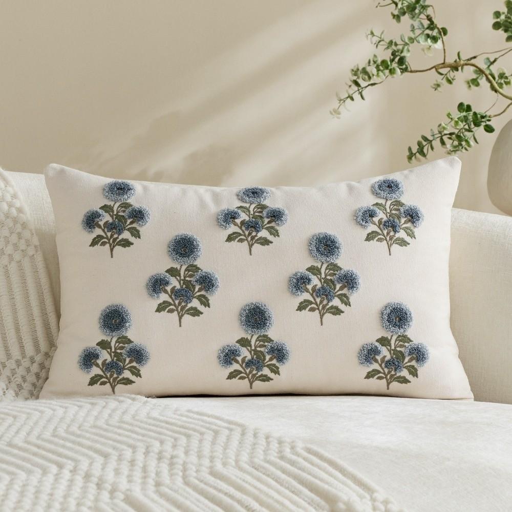 Retro Flowers Cushion Covers Embroidered Decorative Pillowcase Throw Pillow Covers Holiday Party