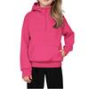 Children's Relaxed Fit Half-Zip Sweatshirt Fleece-Lined Girls' Solid Color Hooded Sweatshirt
