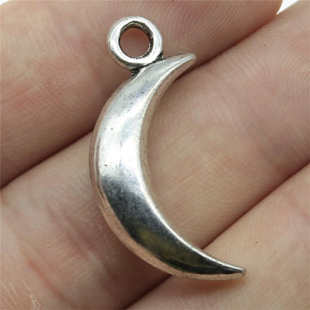 5pcs Moon Pendant Charms For Jewelry Making DIY Handmade Craft Antique Jewelry Making
