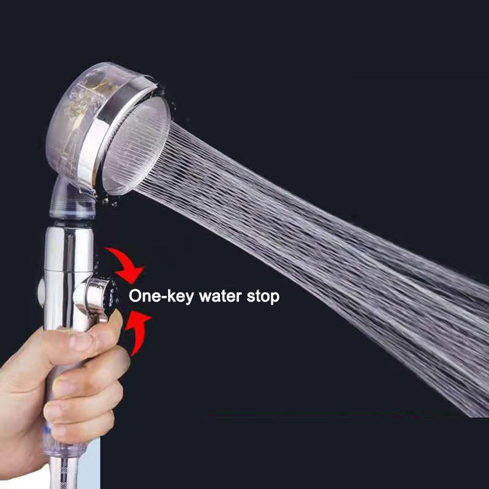 Pressurized Shower Heads Water Saving ABS High Pressure Shower Sprayer Heads Propeller Shower Heads