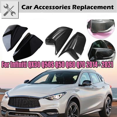 Reimende Flügel-Seitenspiegelabdeckung Auto-Rückspiegelkappen Passend für Infiniti QX30 Q50S Q50 Q60 Q70 2014 - Autozubehör