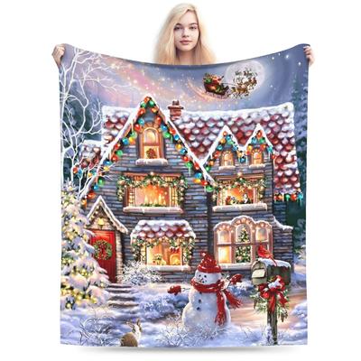 Christmas Eve Blanket  Travel Flannel Throw Blanket For Couch Chair Warm Soft Custom Quality Bedspread Gift Idea