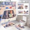 Disney Zootopia Movie Bathroom Accessories Set, 4 Pieces Waterproof Polyester Shower Curtain with Rings, Trendy Decor
