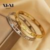 18K Gold Plated European Stainless Steel Hollow Butterfly Bangle