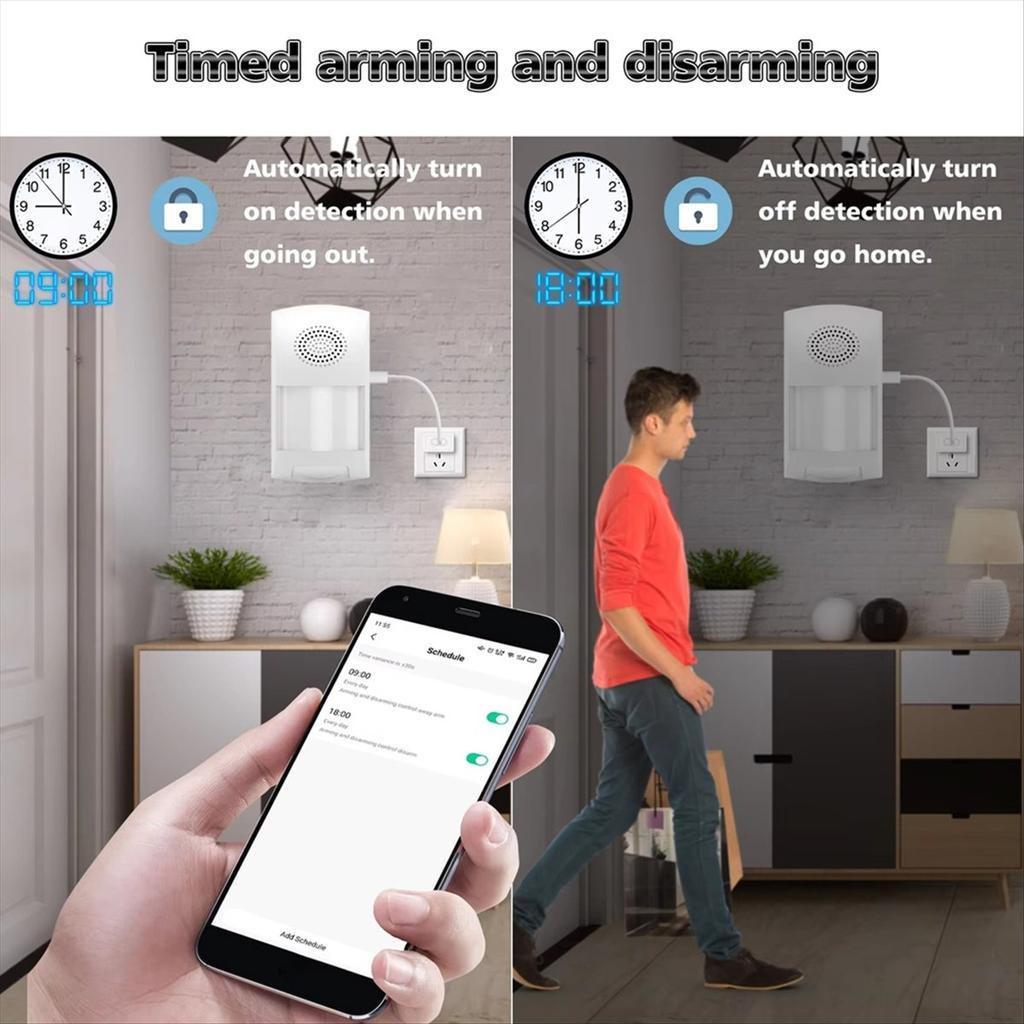Tuya WiFi Smart Home Burglar Alarm Sensor Infrared Motion Detector PIR Sensor Security Protection Remote Monitor