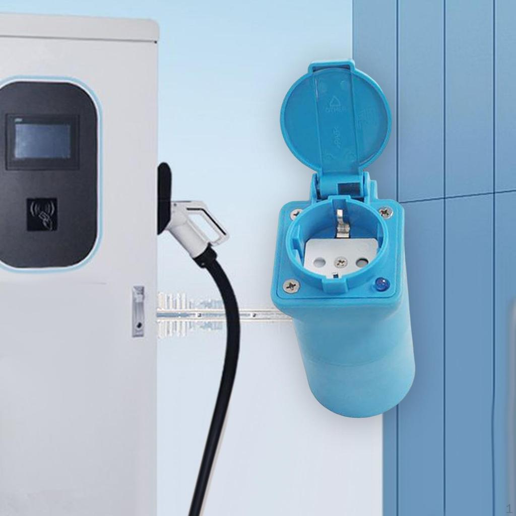 European Travel Plug Adapter 7 Hole Universal for Home Household Blue