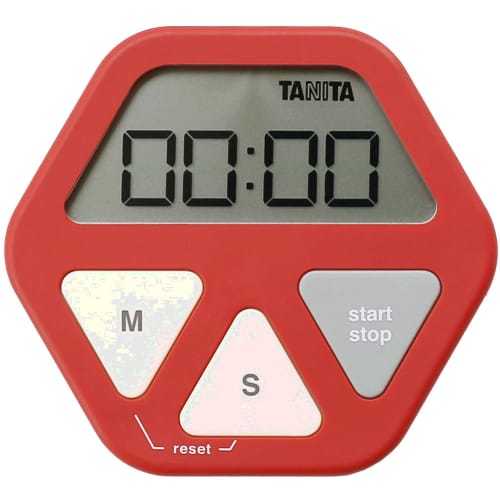 Tanita TD-410 RD Glass-Mounted Timer with Suction Cup, Slim, Red, for Kitchen, Study, and Learning, D7.0xW10.0xH0.9cm