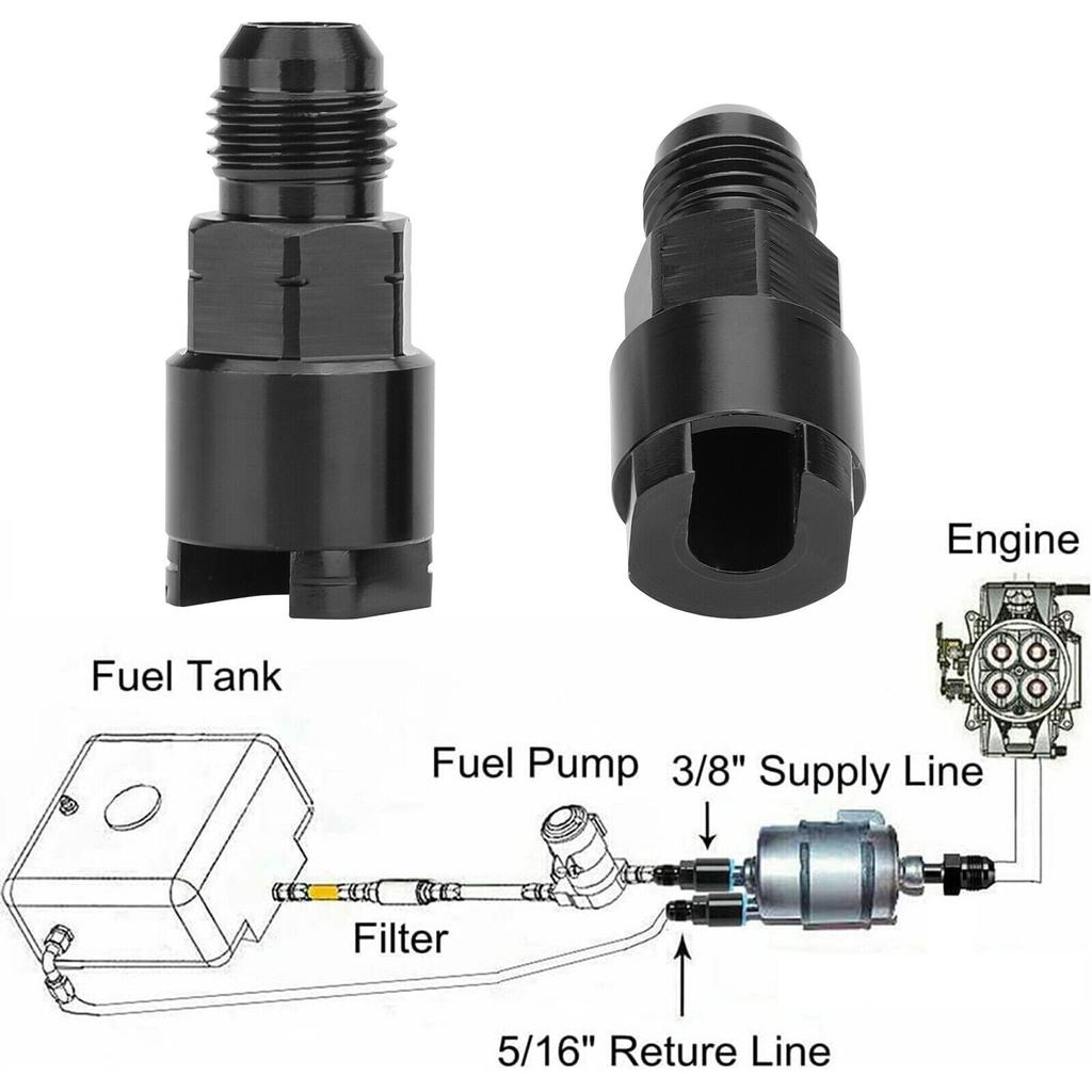6AN To 3/8" Feed EFI Fuel Rail Line Fitting Adapter Quick Disconnect Push On