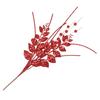 6Pcs Decorative Faux Leaves with Berries Gold Powder Coated Leaf and Berries Clusters for Creative Decoration