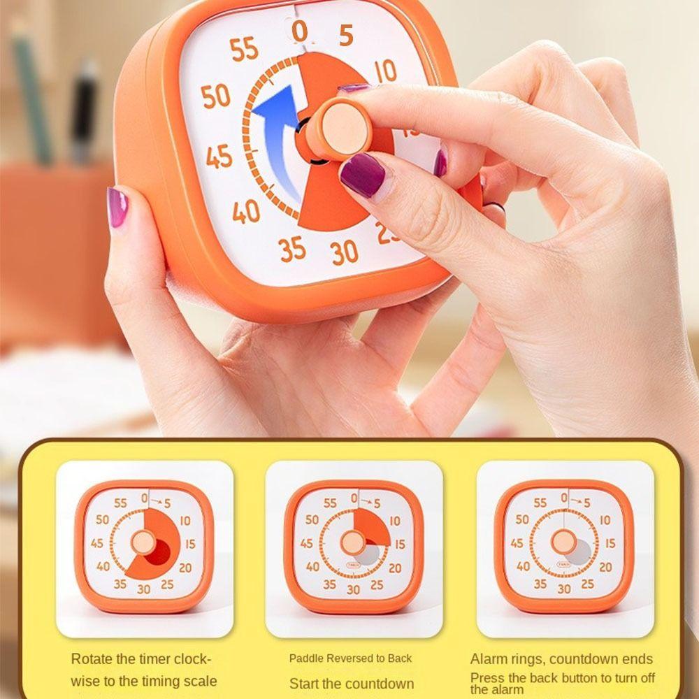 Alarm Clock 60 Minutes Visual Timer Ultra Silent Kitchen Timer Countdown Timer  Indoor