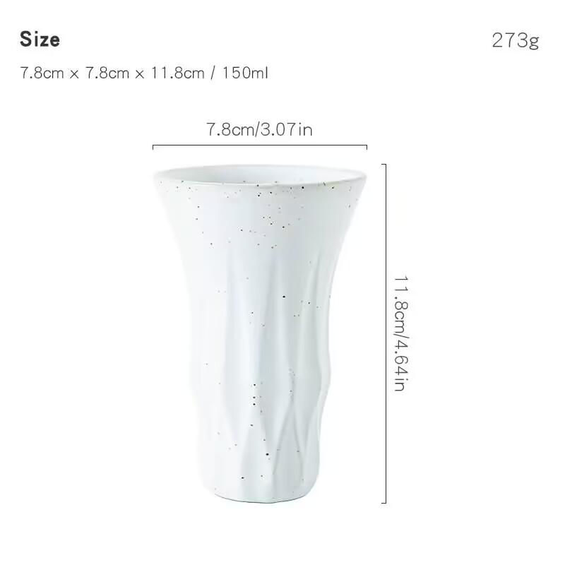 Japanese retro rough pottery handmade latte and flower coffee cups Creative small capacity restaurant bar exquisite ceramic cups 200-400ml белый