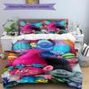 3pcs Trolls Design Cover Set - HD Printed Bedding with 1 Cover and 2 Pillowcases - Perfect for Home and Dorm Decor
