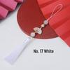 Ancient Style White Tassel Fan Pendant for Hanfu/Qipao Lapel or Phone