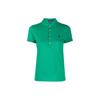Polo Solid Color Single-Breasted Slim Fit Casual Short Sleeve Polo Shirt Women Tops Grass-Green 211870245-026