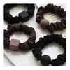 Hair Ties, Scrunchies, Black, Brown, Rubber Bands Set of 2, Stylish, Hair Ties, Women's, Thick, Non-marking Hair Ties, Easy to Stretch, Hair