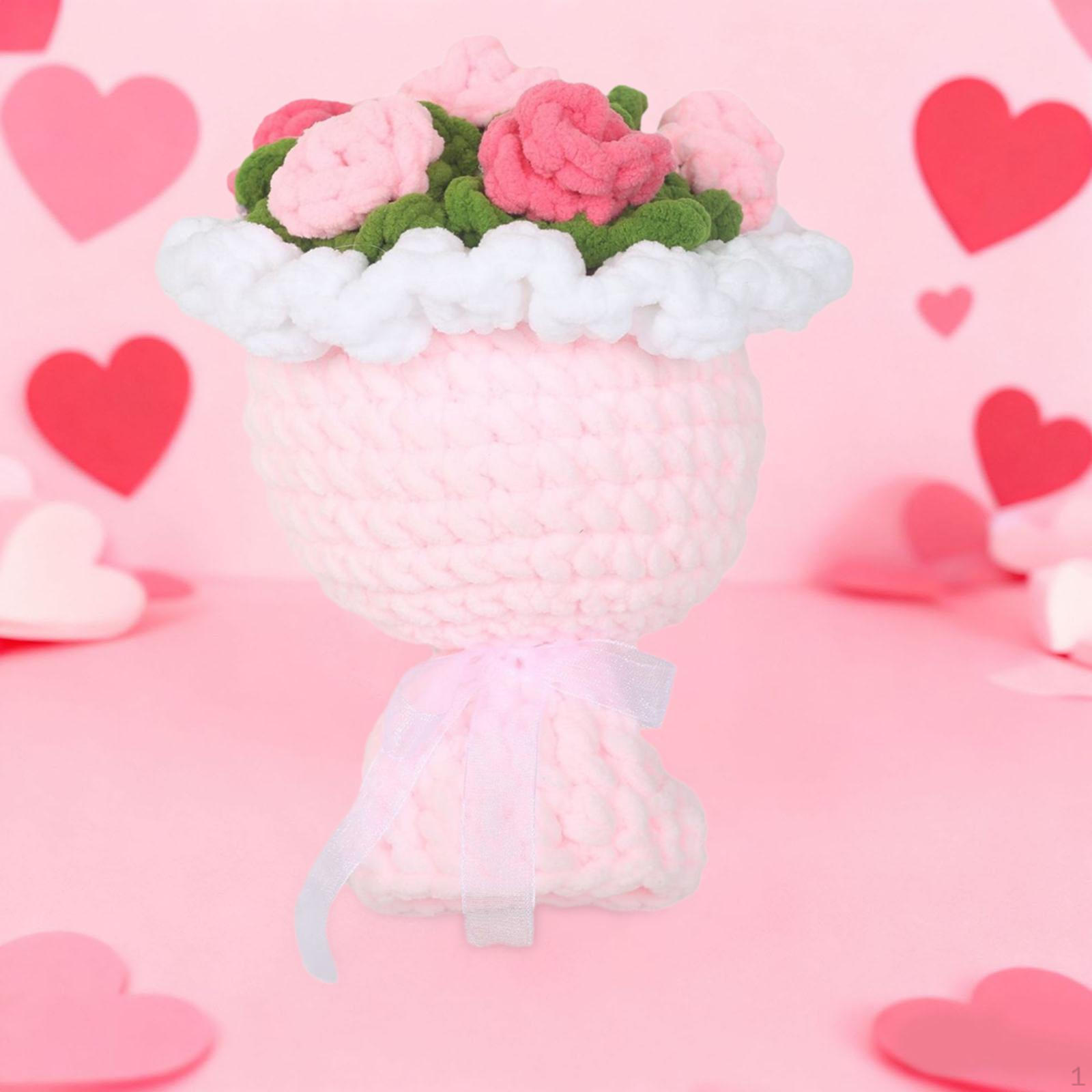 Knitted Flower Bouquet Mother Day Gift from Daughter Son for Birthday