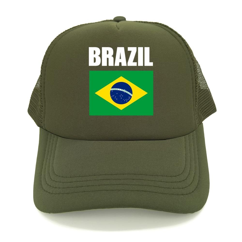 Brazil Flag Trucker Hat Adult Adjustable Mesh Net Country Fans Baseball Cap Unisex Women Hip Hop Dad Gift Hat