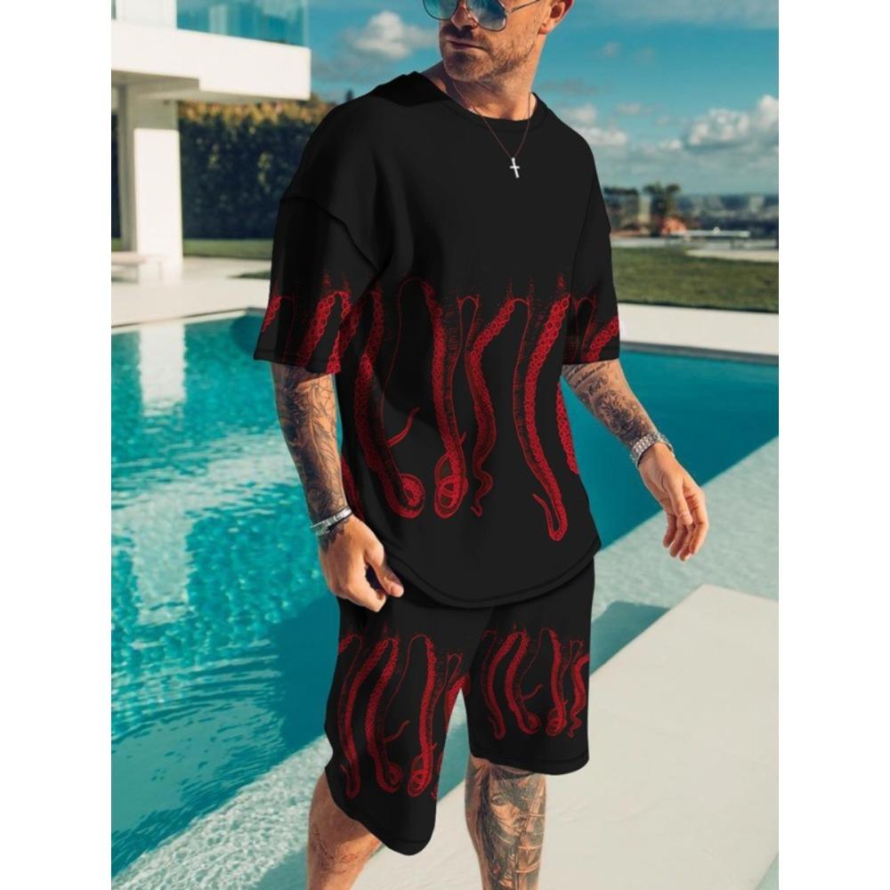 Summer Men s Sports Short Sleeve Shorts Suit Fashion Versatile Trend S