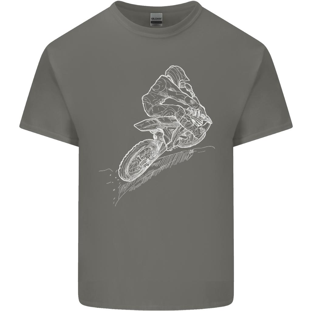 Motocross Rider Drawing Dirt Bike MotoX Unisexs Light Cotton TShirt