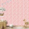 Hearts Wallpaper Coral and White 50x1000