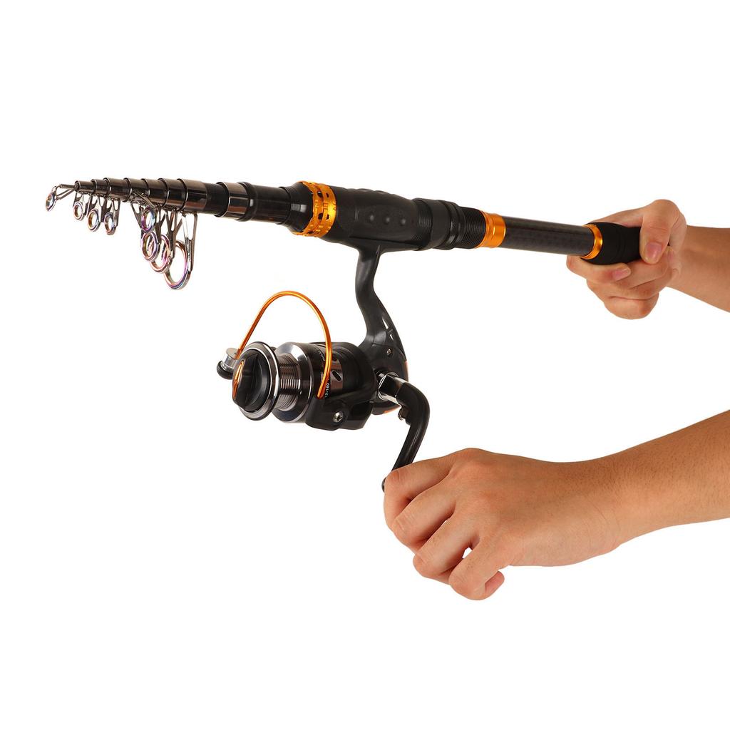 RE Series Telescopic Sea Fishing Rod Spinning Reel Combo Fishing Pole Kit Tackle Gear for Beginner Adults Saltwater Freshwater