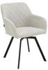 Upholstered Swivel Chair Panko Fabric Beige