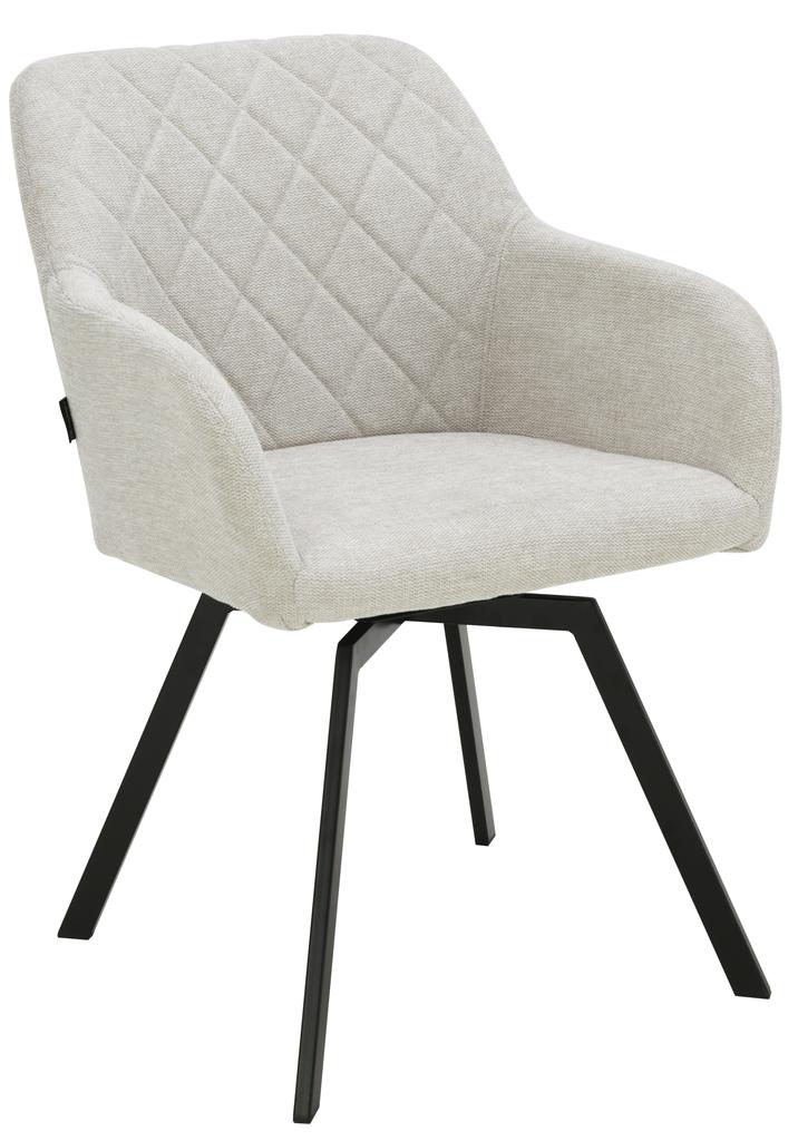 Upholstered Swivel Chair Panko Fabric Beige