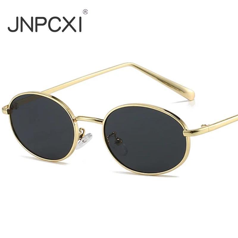 New Retro Small Oval Metal Frame Women Sunglasses UV400 Men Punk Sun Glasses