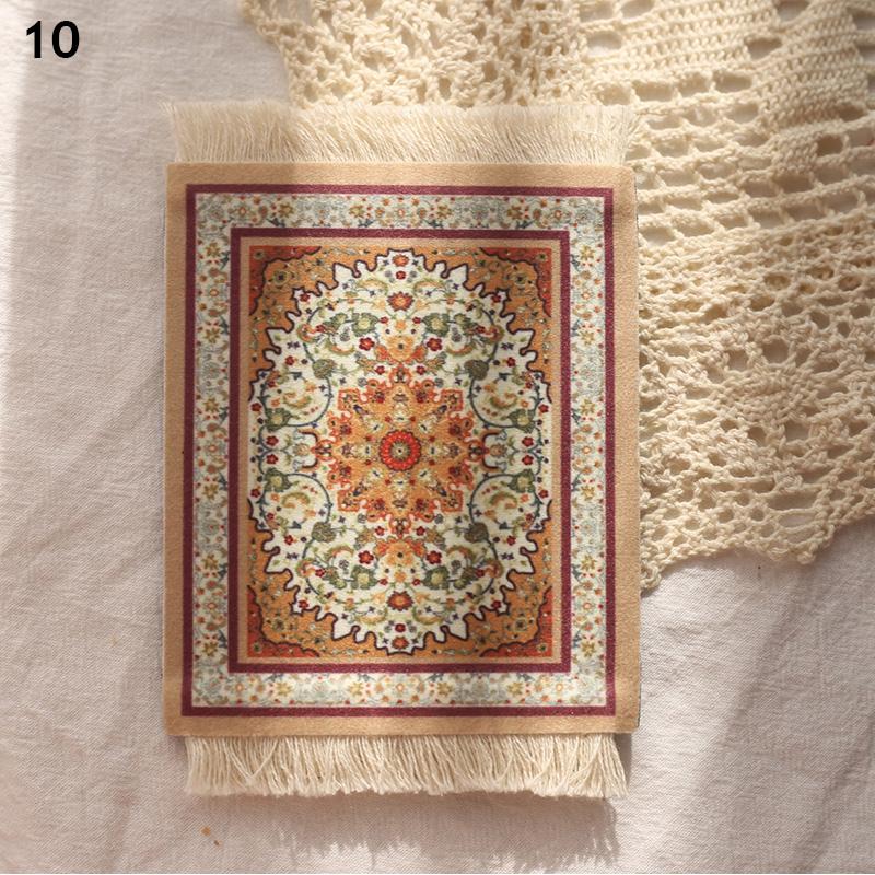 Coasters Cup Pad Persian Mini Woven Rug Mat Mousepad Carpet Ethnic Pattern Cup Laptop With Home Office Table Decor Craft Table