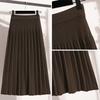 Large Size Womens Winter Updated Style Covers Belly and Makes You Look Slim A-line Skirt Fat Mm Age-reducing Mid-length Pleated Umbrella Skirt