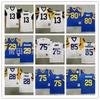 Mens Retro Rams Football Jersey Vintage Style Embroidered Training Uniform American Fans