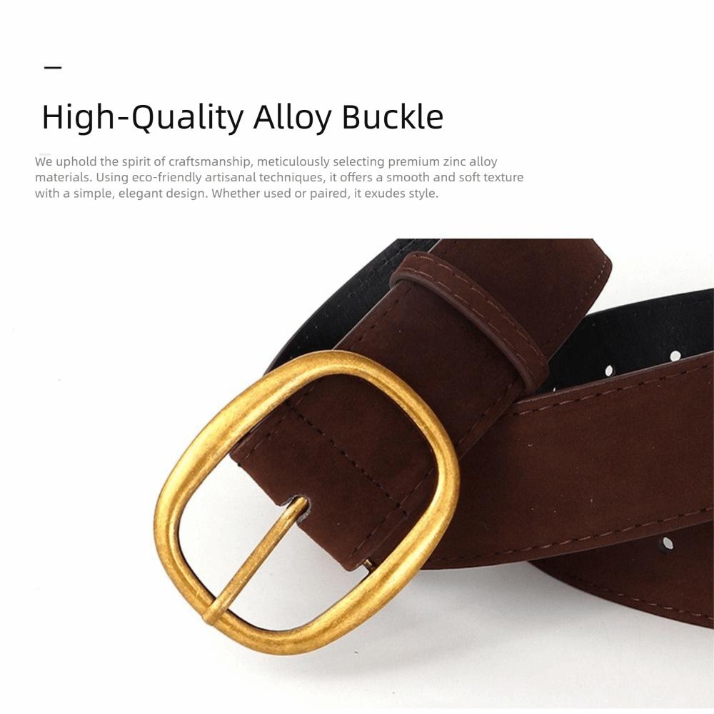 Pin Buckle Suede Leather Belt Luxury Design Wide Waistband Women Waist Belt  Coat Skirt Decoration