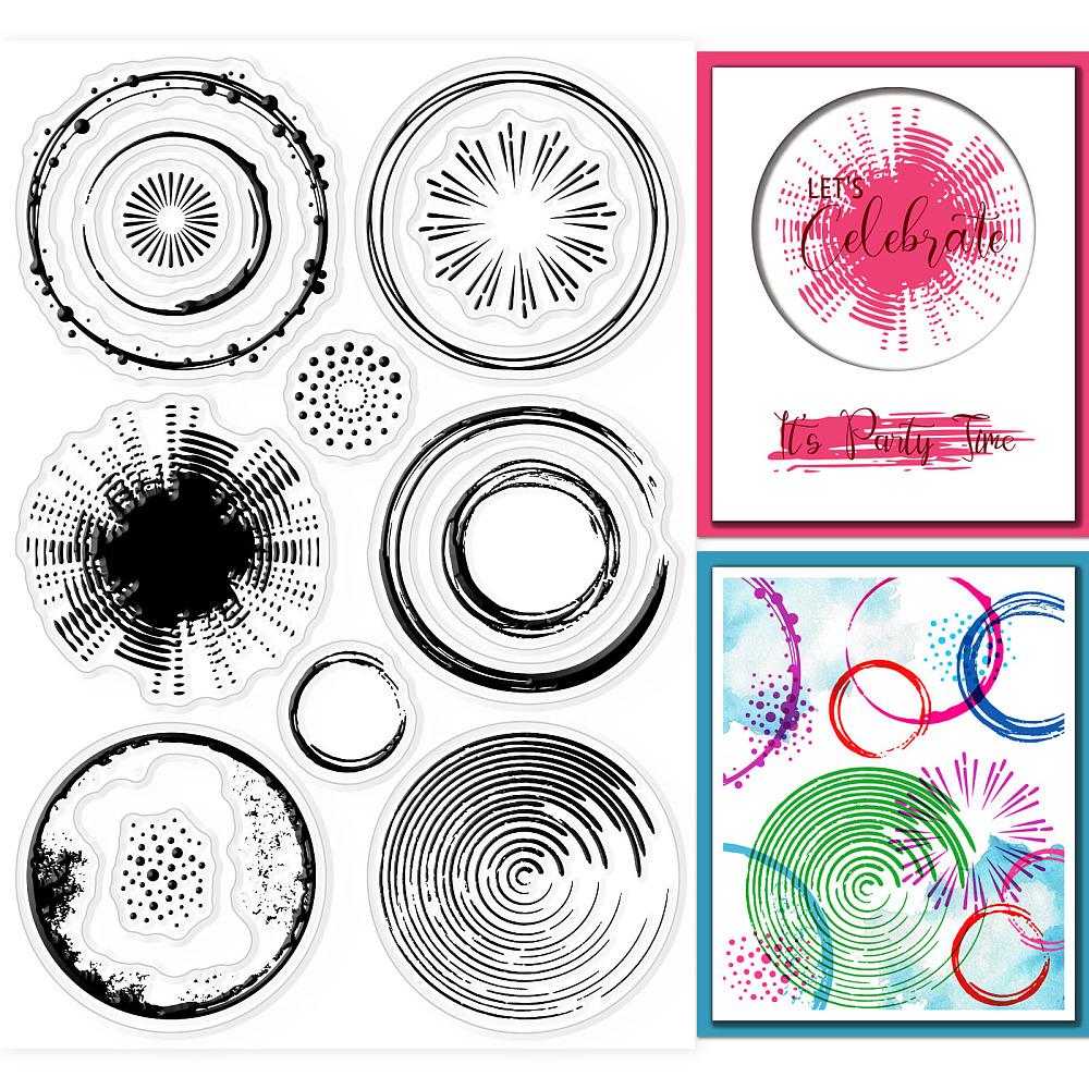 Custom PVC Plastic Clear Stamps for DIY Scrapbooking Photo Album Decorative Cards Making Round 160x110x3mm