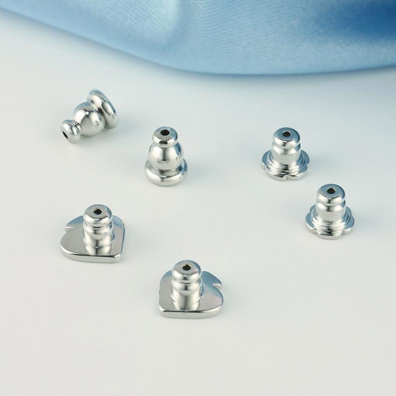 Set of 4 Secure Earring Backs Studs Locking Clutch Secure Locking Backing Stainless Steel Earring Plugs for Droopy Ears