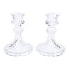 Candlestick Holders Set Clear Glass Taper Candle Holders for Wedding Party Romantic Dinner Festival Windowsill Decor