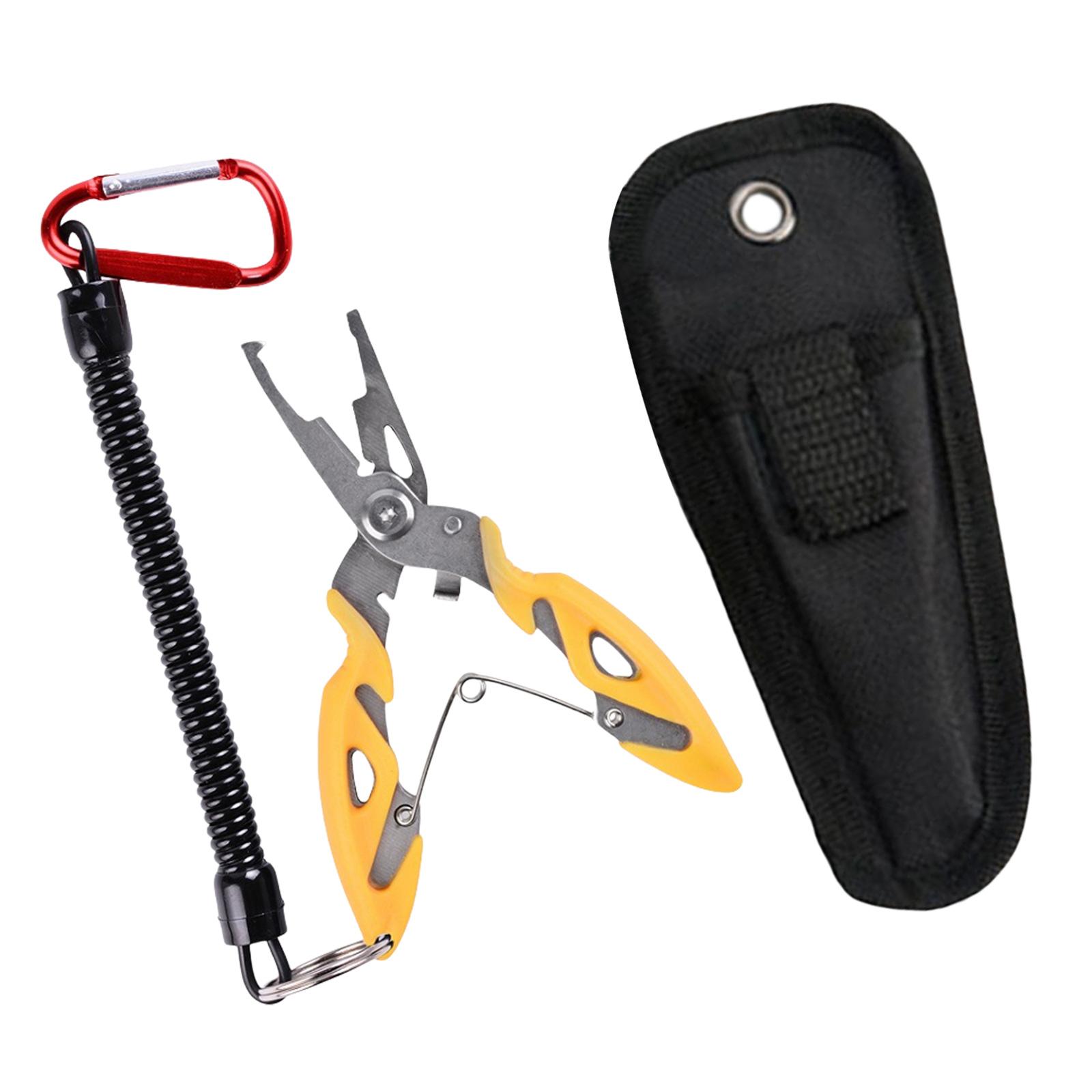 

Braid Line Cutter Fishing Pliers Line with Coiled Lanyard Multifunctional Gripper Hook Remover Fishing Tackle жёлтый