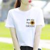 Bottom Shirt Ins Sweet Simple Flowers Round Neck Wear FeUnisex Print Fashion Internet Celebrity Commuter Shortsleeved Tshirt