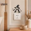 Versatile Adhesive Home Decor Halloween Wizard Cat & Bat Switch Sticker, Self-Adhesive Light Decal, Decals Removable Wall for Bedroom Living