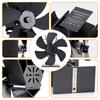 6 Blades Stove Fan Heat Powered  Eco Quiet Black Log Wood Burner Fireplace Fan Winter Warmer Home Efficient Heat Distribution