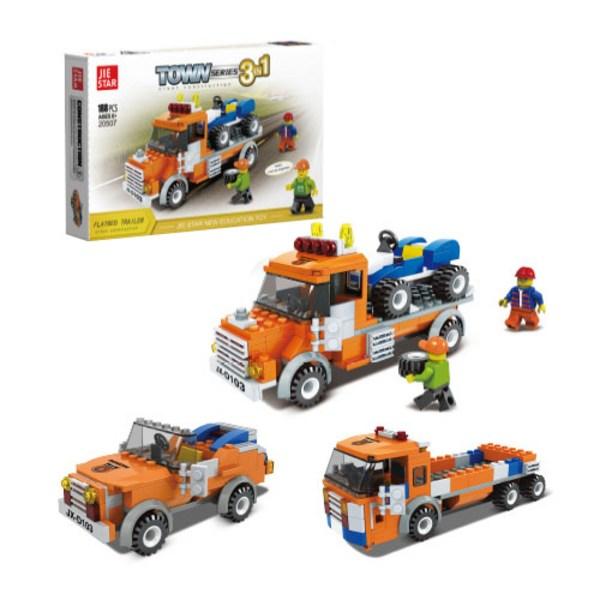 

Совместимый блок LEGO 3 в 1 Let s Toy Trailer, разные цвета