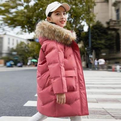 Fashion Girl Down Cotton Jacket Mid-Length Girl Winter Thickened